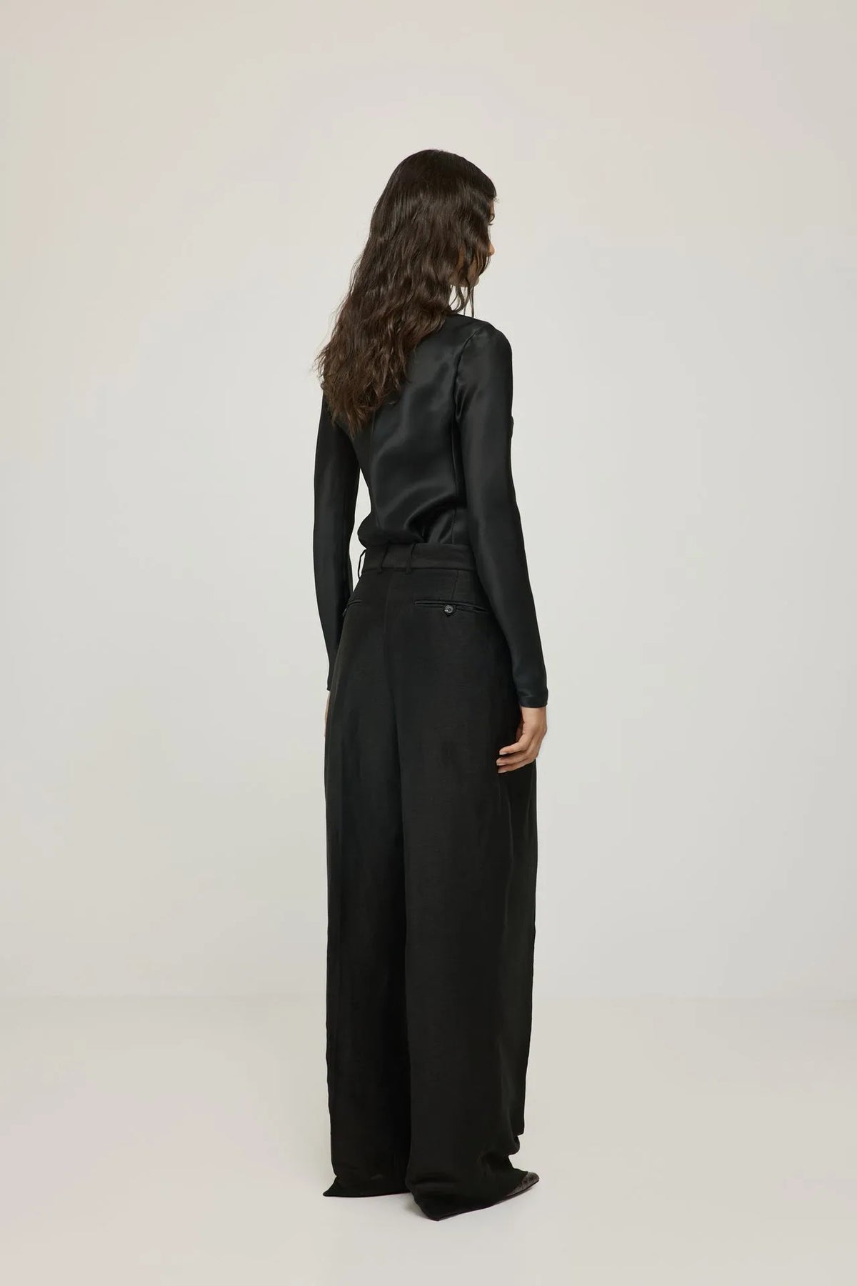 Ira trousers | Black - Linen viscose blend