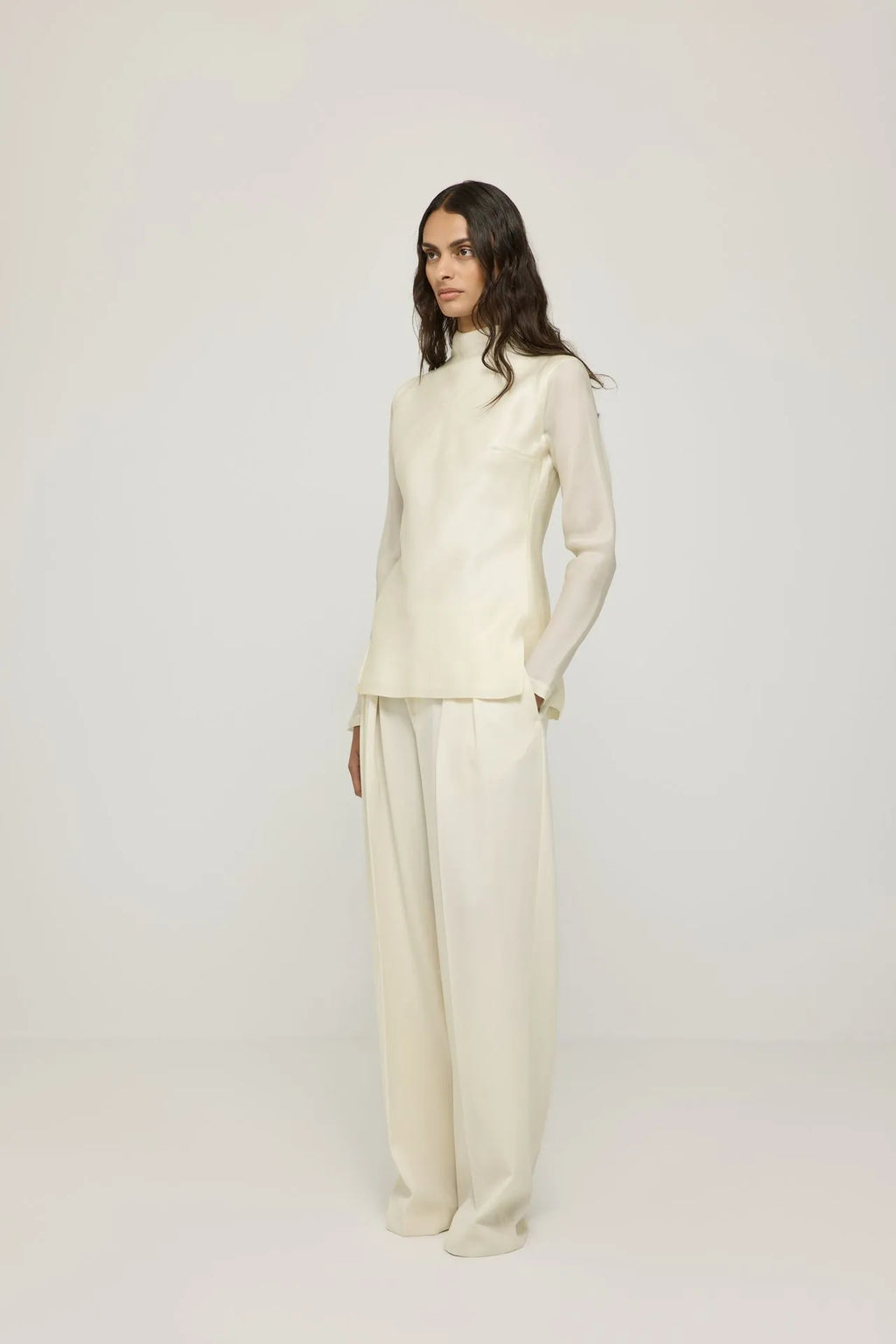 Ira trousers | Off white - Virgin wool