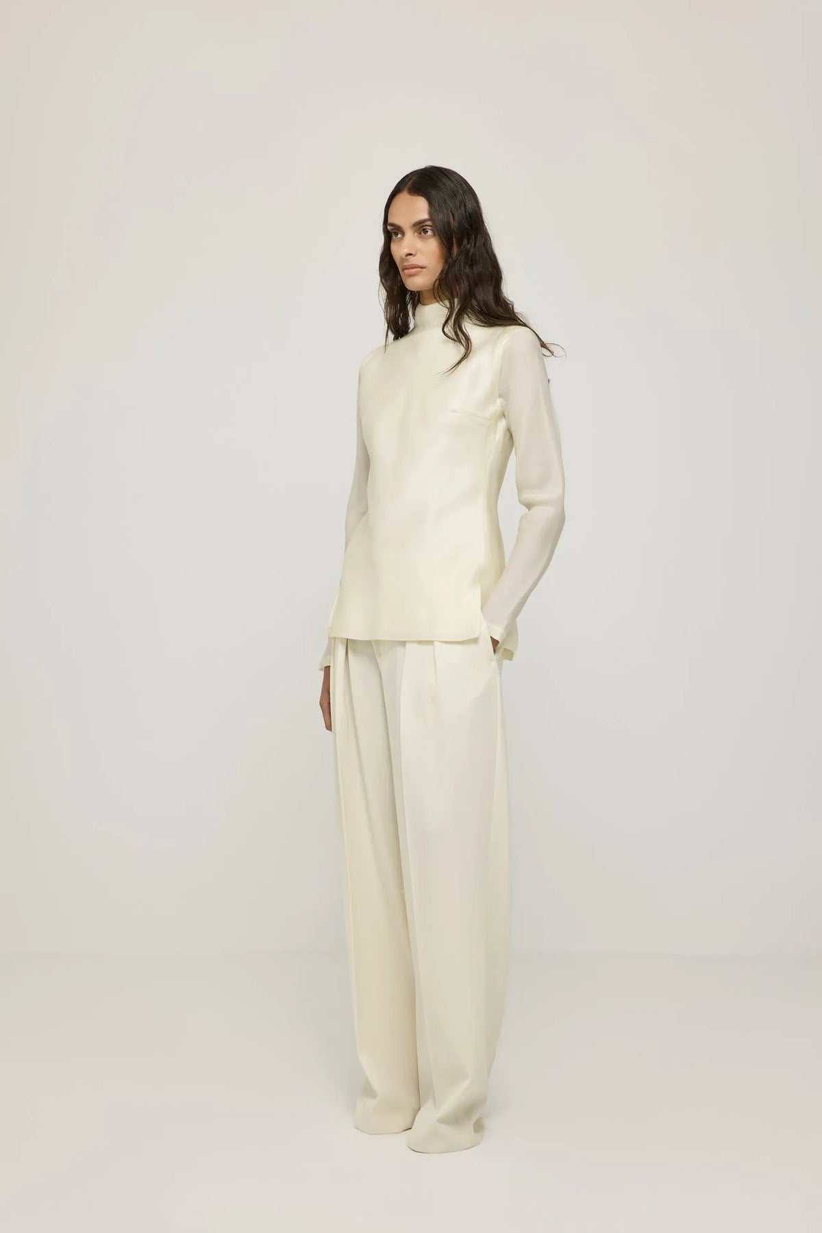 Ira trousers | Off white - Virgin wool