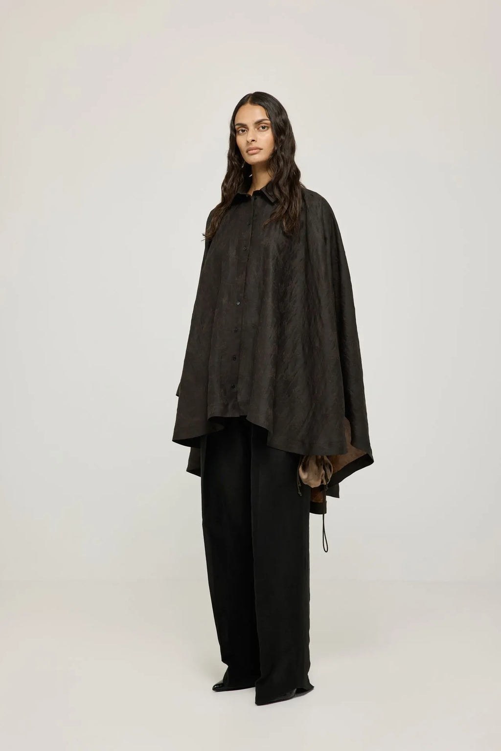 Satomi blouse | Black print - Mud silk