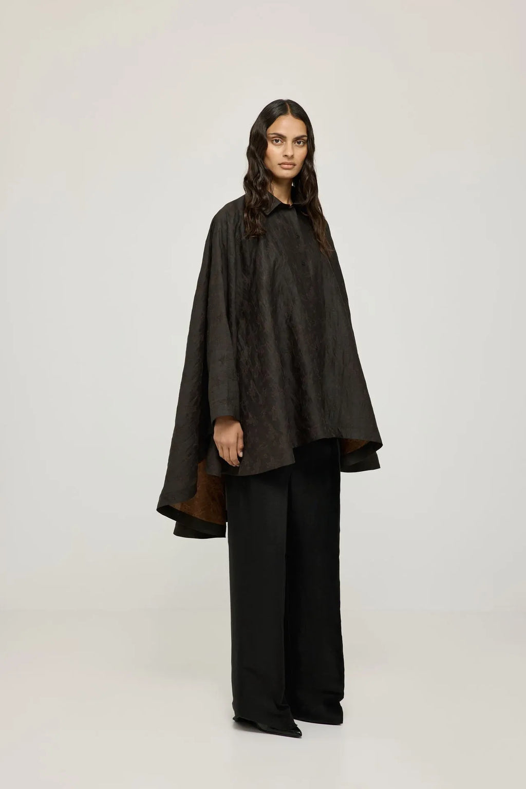 Satomi blouse | Black print - Mud silk