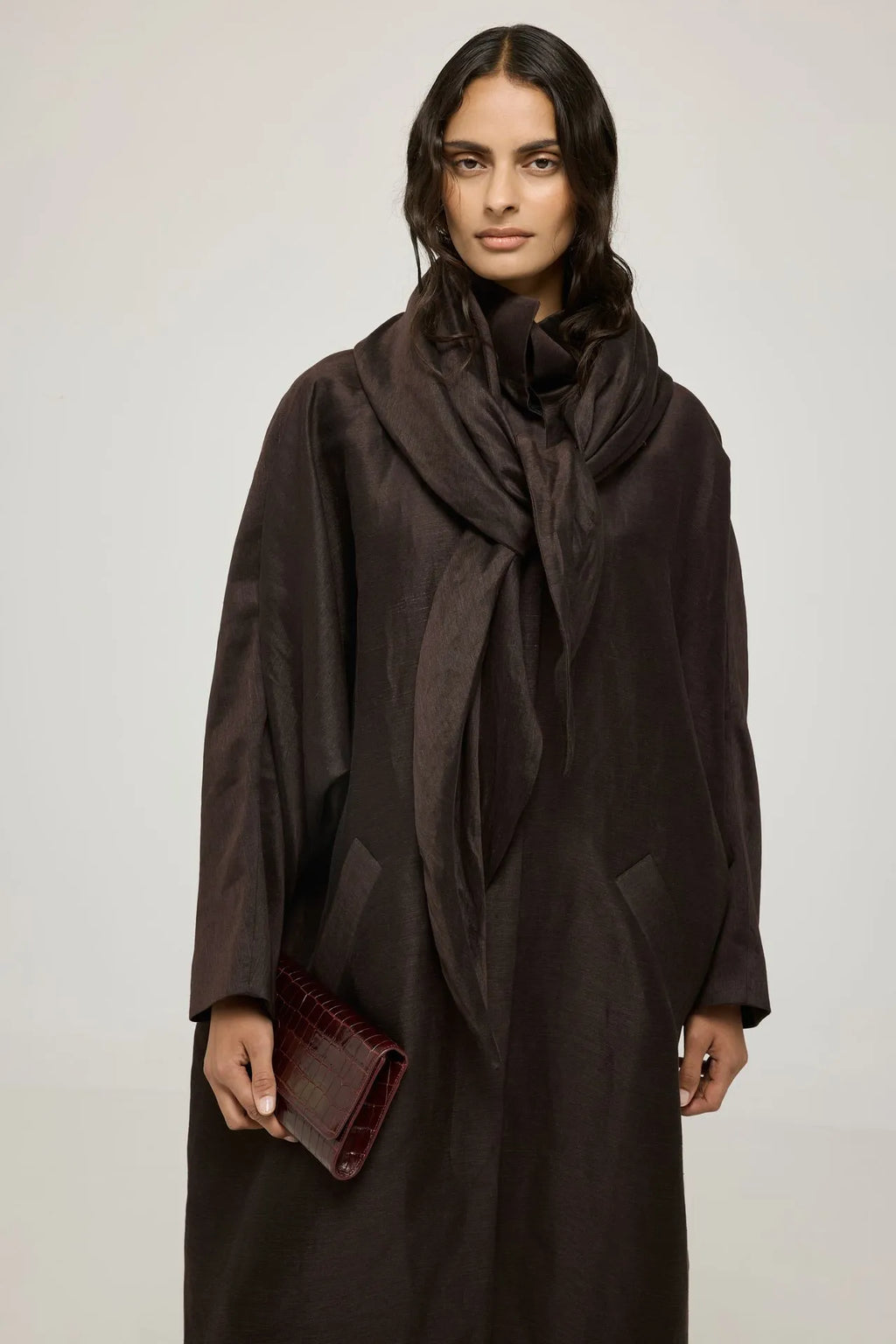 Demi belt bag | Brown - Linen viscose blend