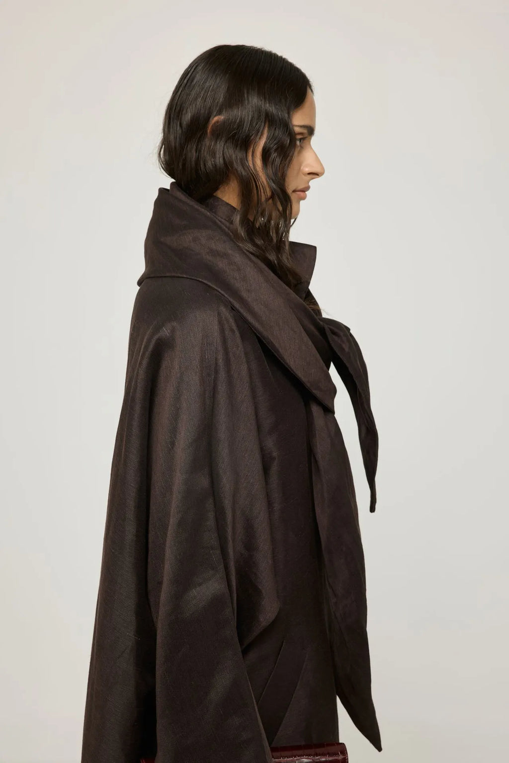 Demi belt bag | Brown - Linen viscose blend