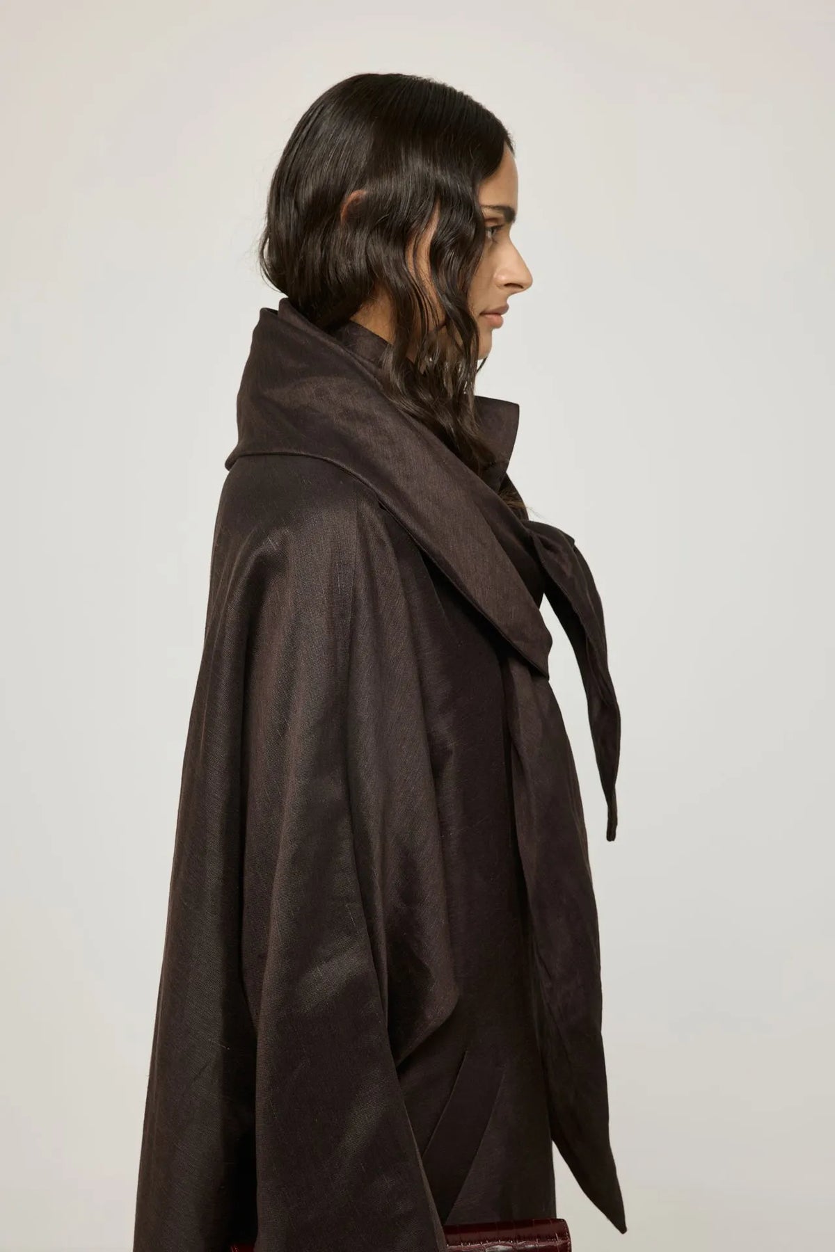 Demi belt bag | Brown - Linen viscose blend