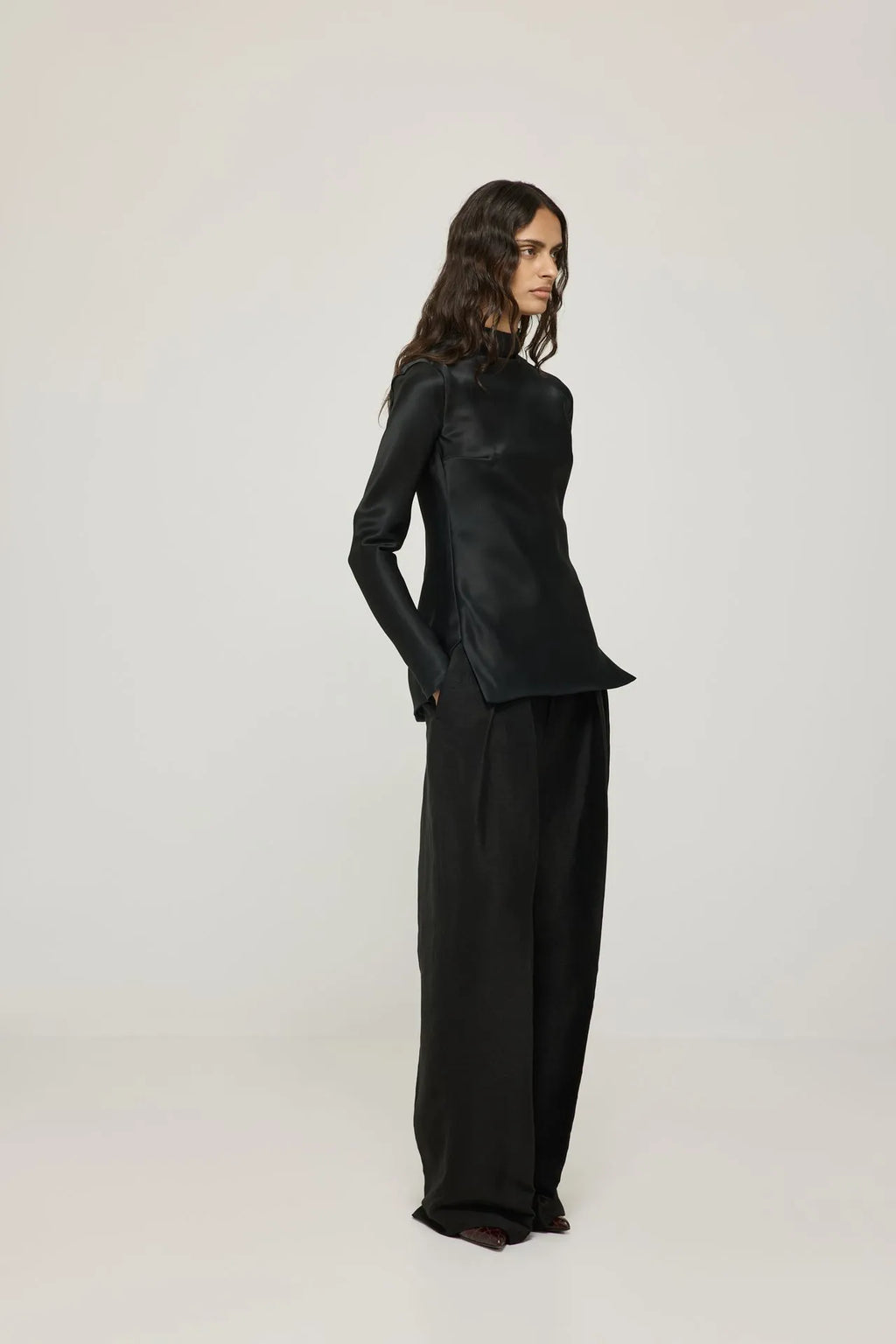 Genevieve top | Black - Organza silk