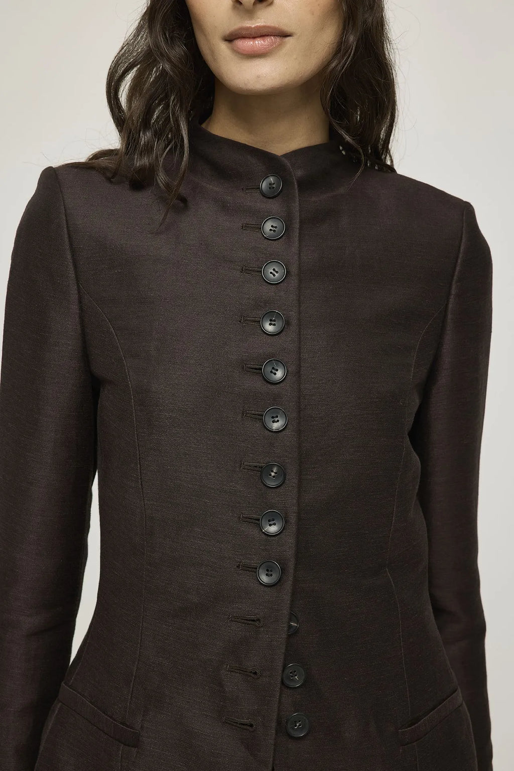 Margaret blazer | Brown - Linen viscose blend