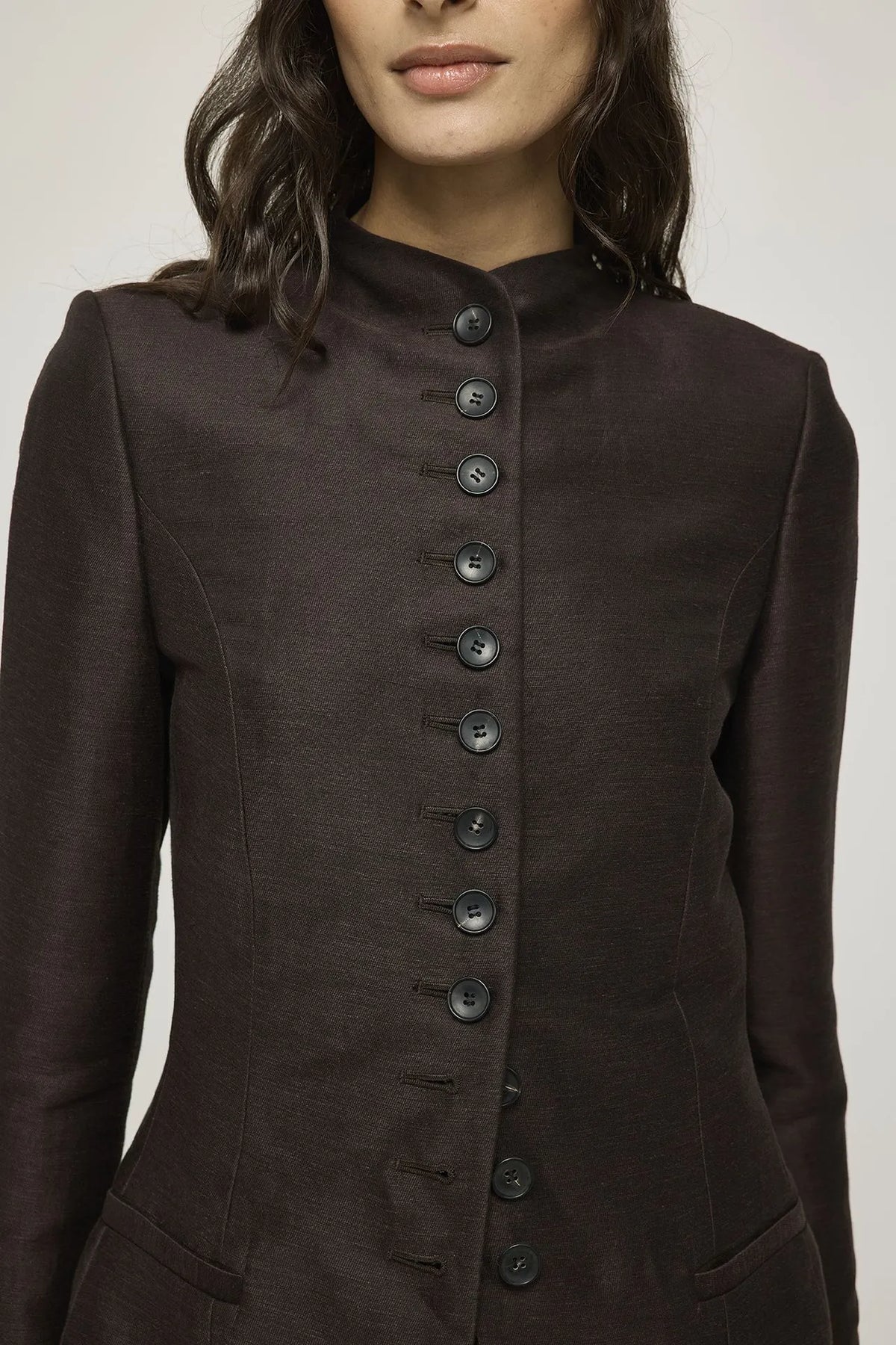 Margaret blazer | Brown - Linen viscose blend