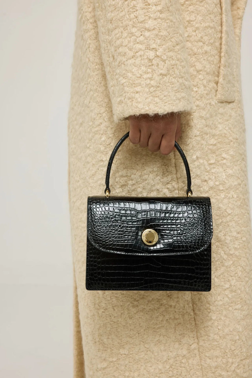 Eileen bag | Black croco - Leather