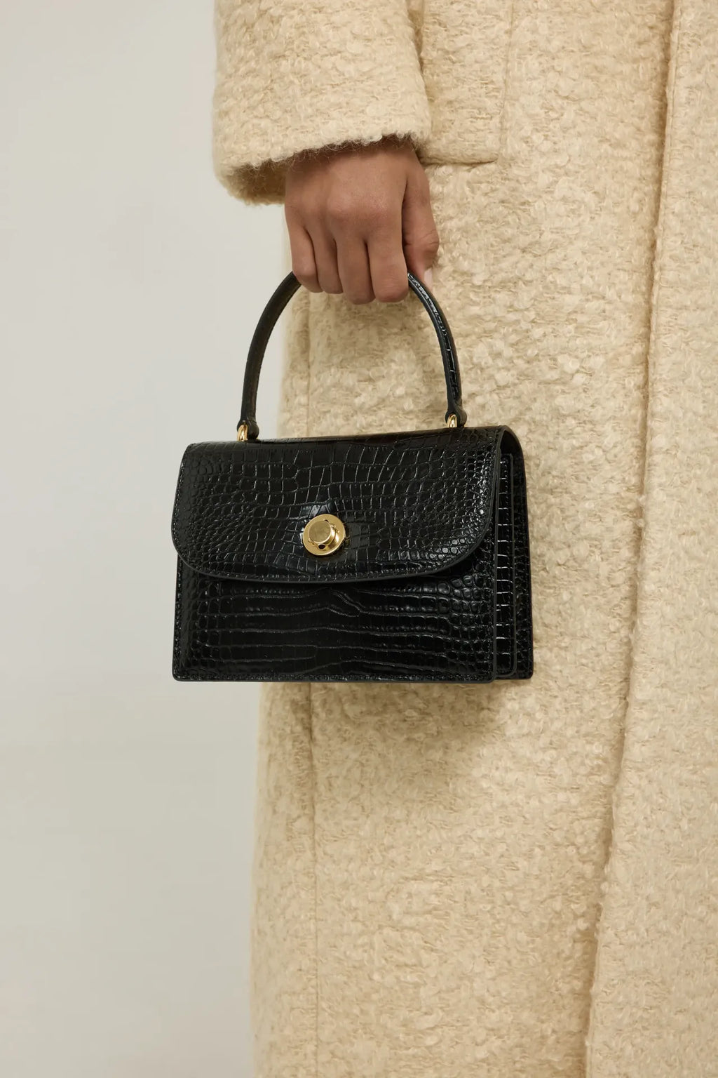 Eileen bag | Black croco - Leather