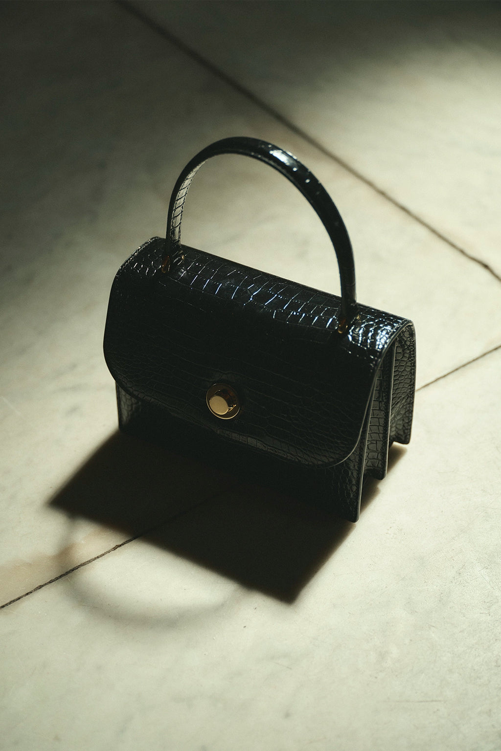 Eileen bag | Black croco - Leather