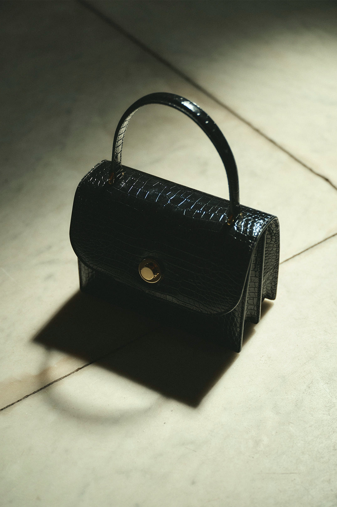 Eileen bag | Black croco - Leather