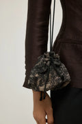 Bowie miniature bag in Chine-print cotton blend, front view.