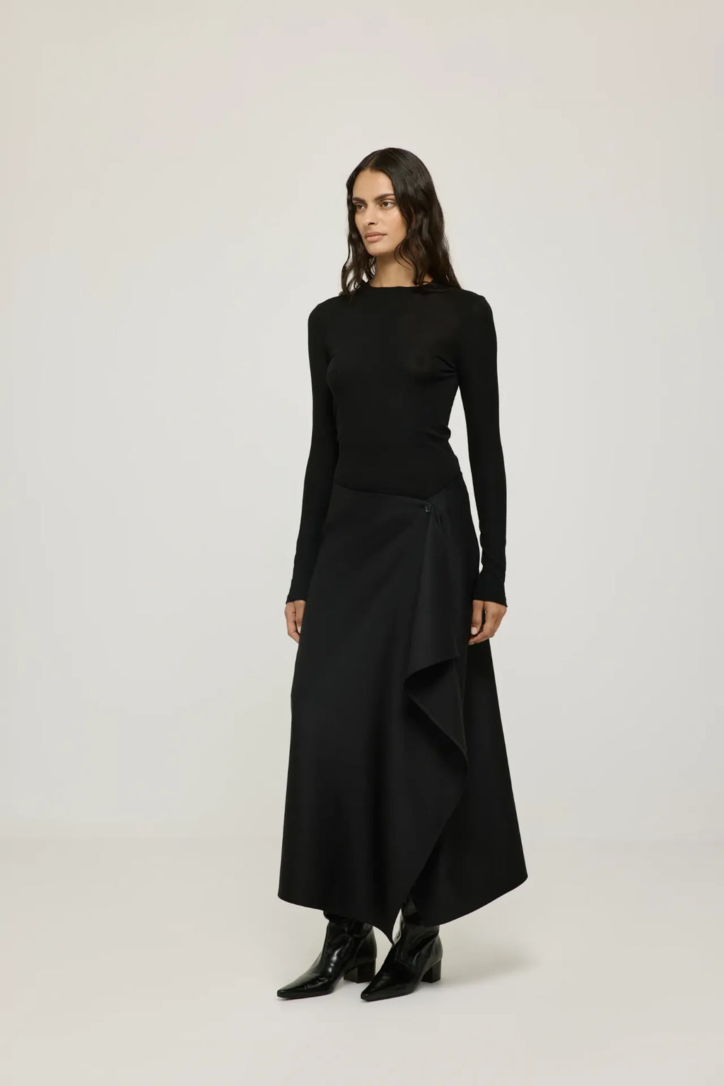 Persephone skirt | Black - Virgin wool