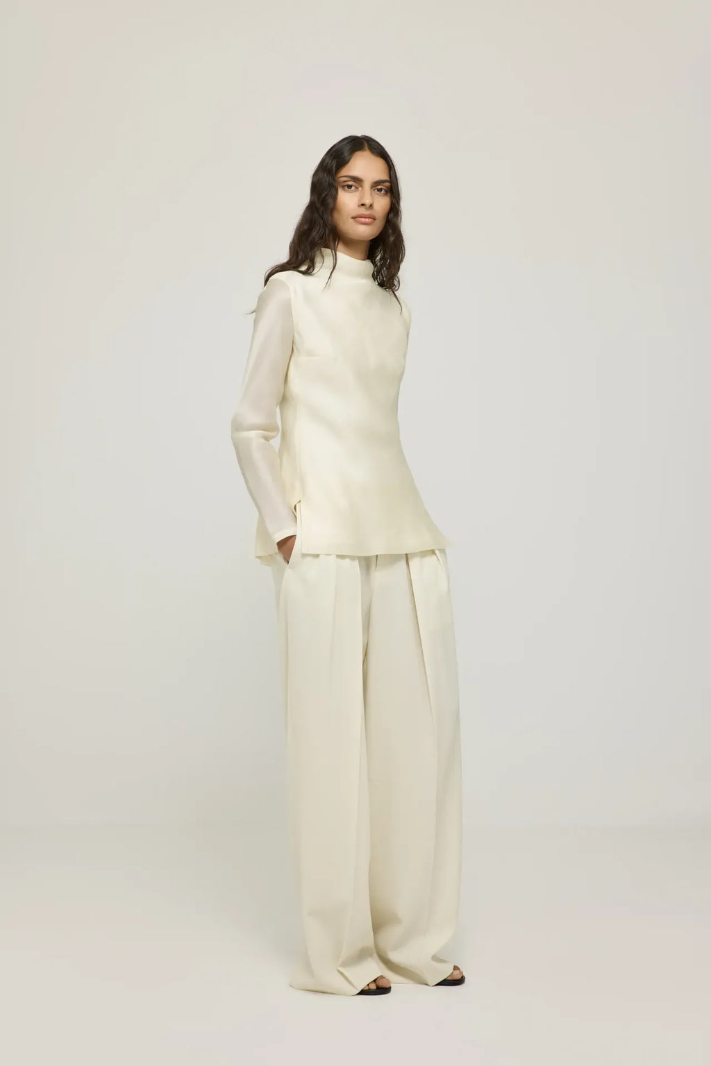 Ira trousers | Off white - Virgin wool
