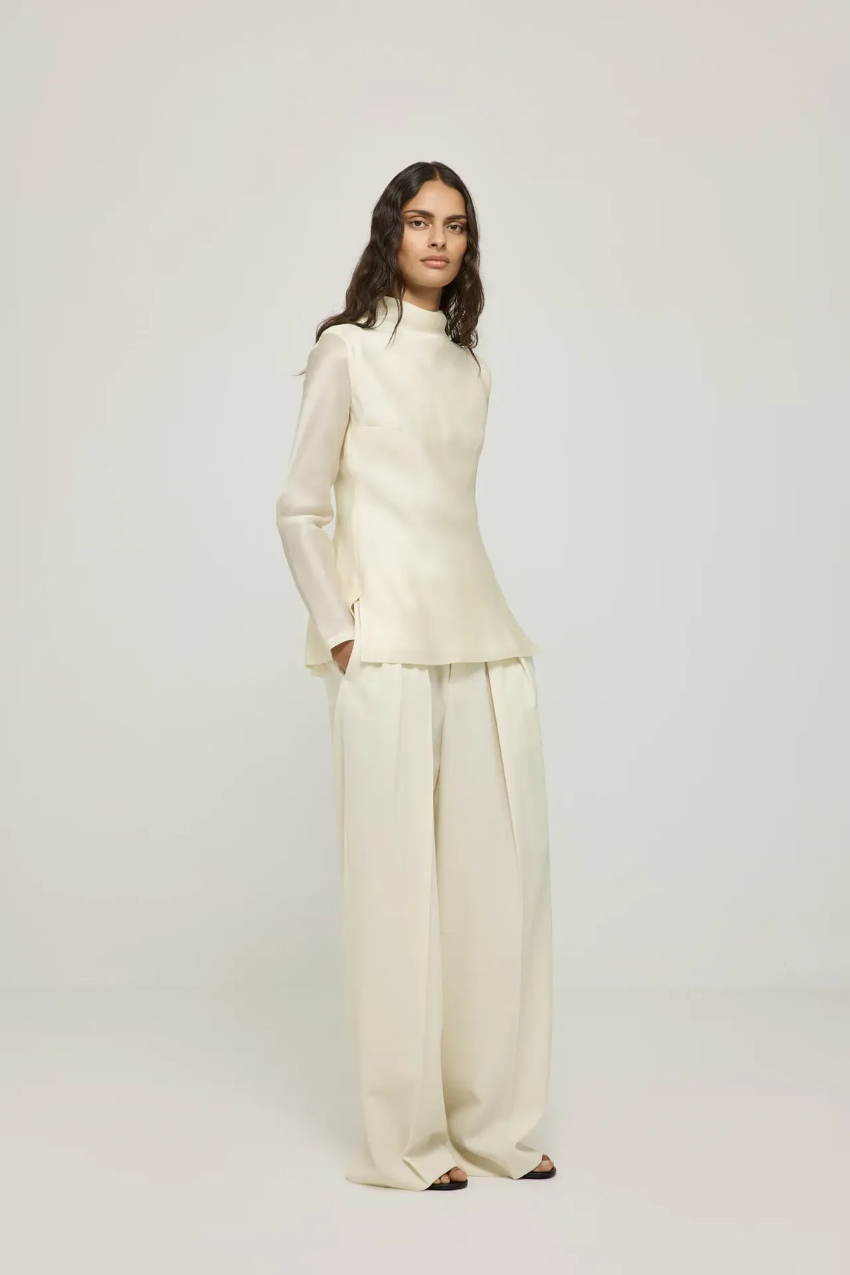 Ira trousers | Off white - Virgin wool