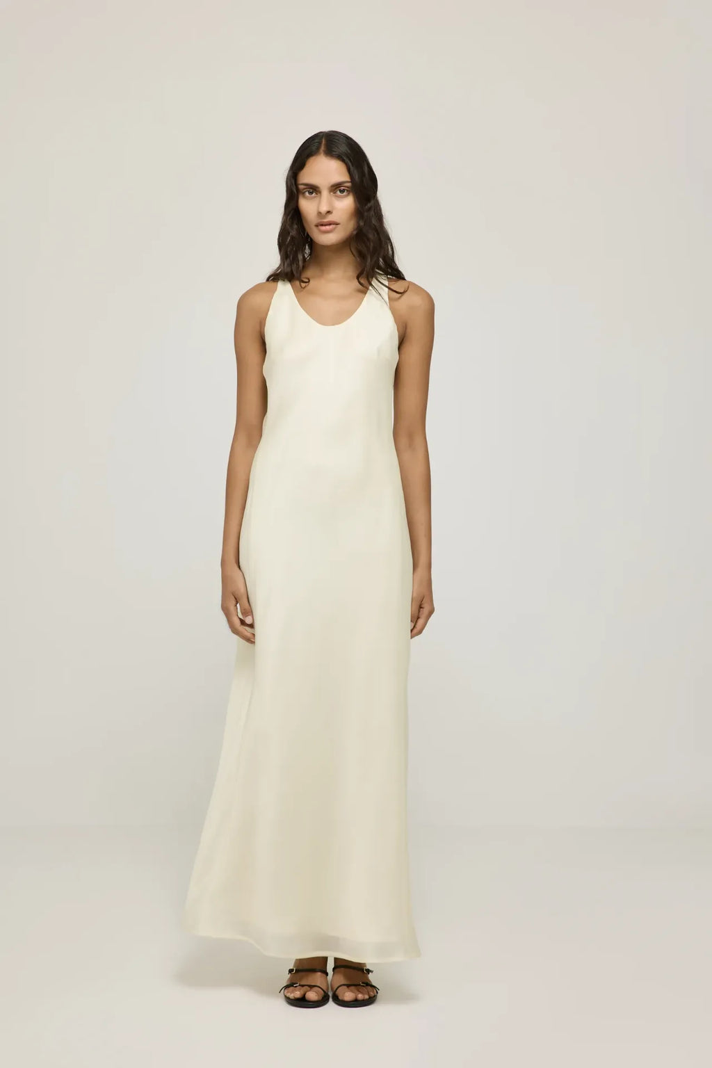 Paula dress | Cream - Organza silk