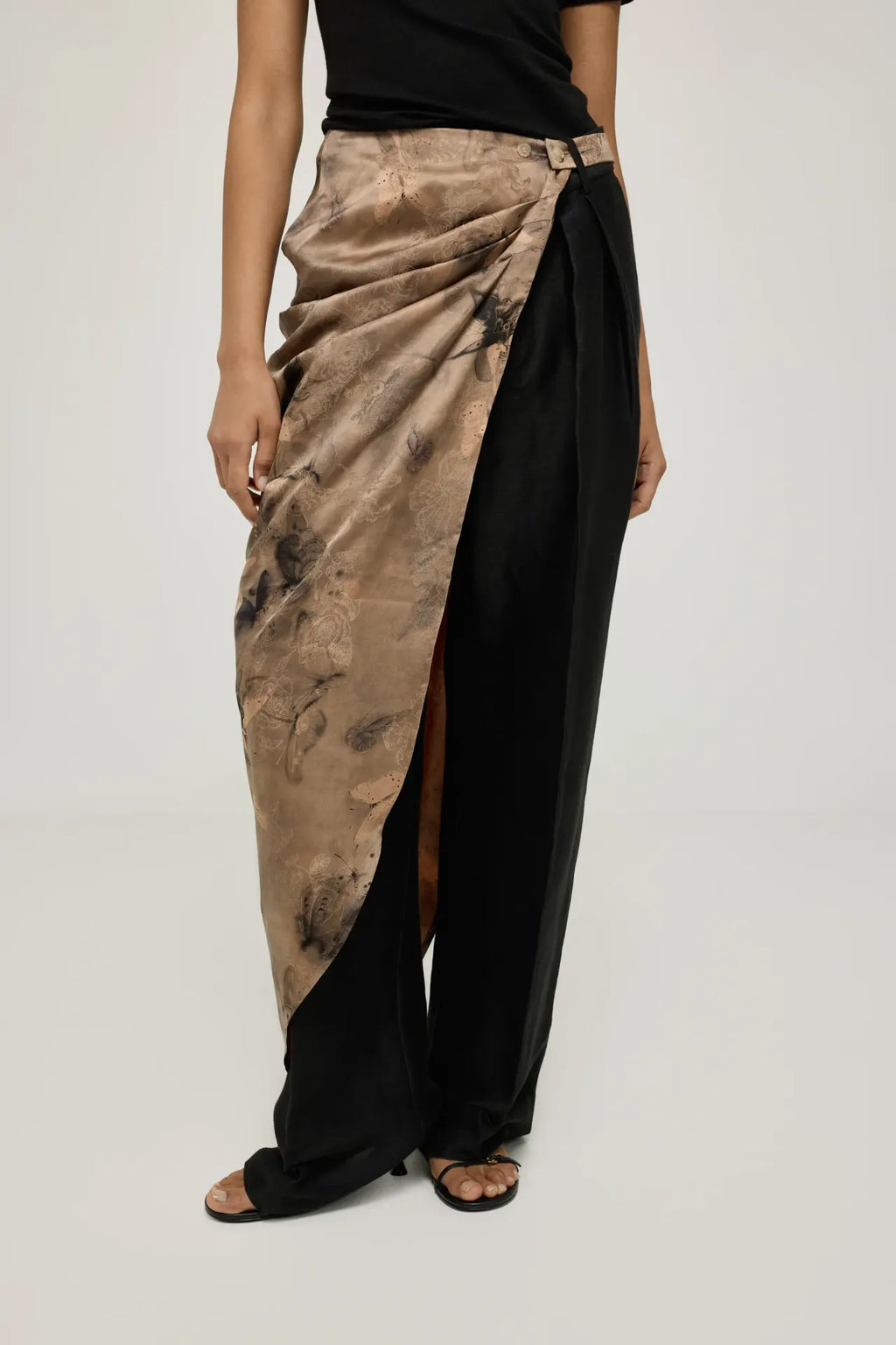 Marlena skirt | Taupe print - Mud silk