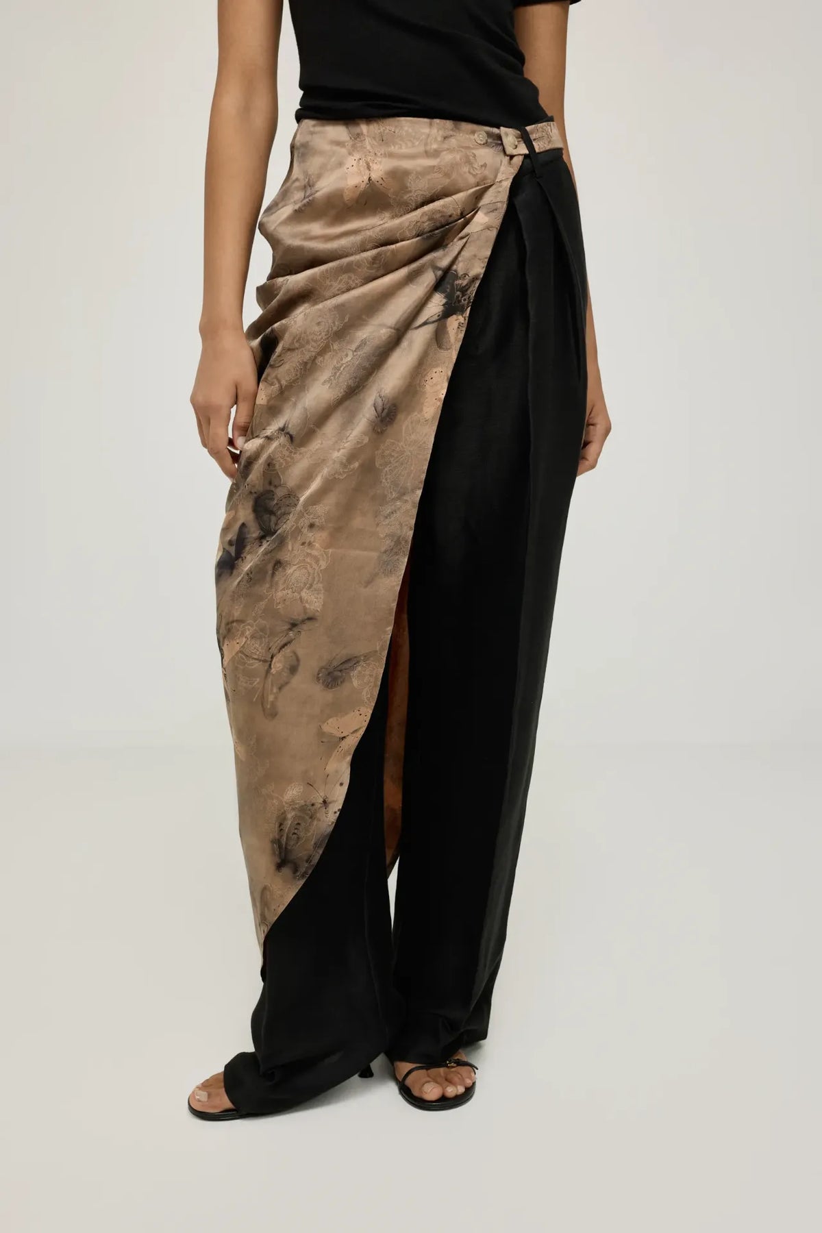 Marlena skirt | Taupe print - Mud silk