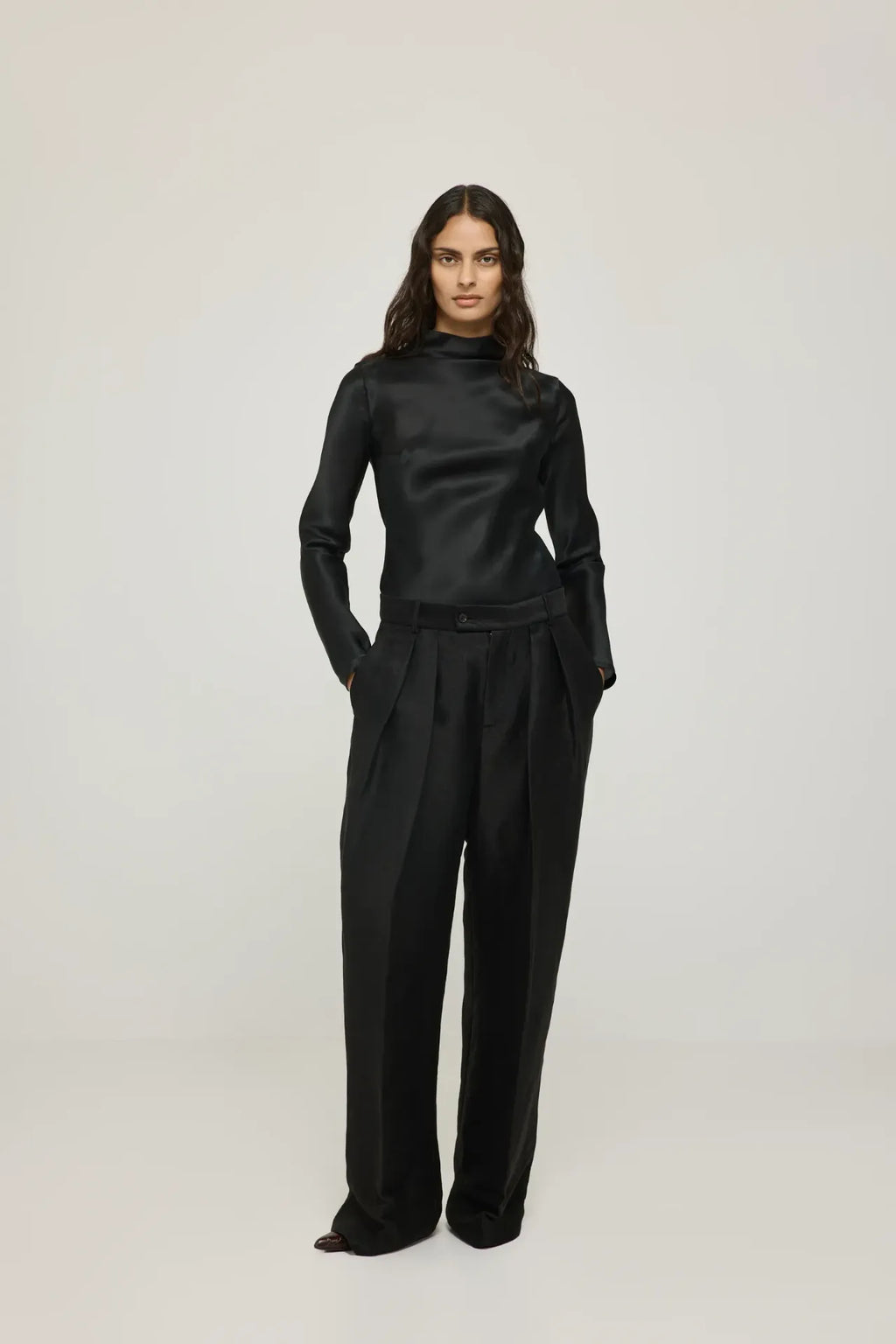 Ira trousers | Black - Linen viscose blend