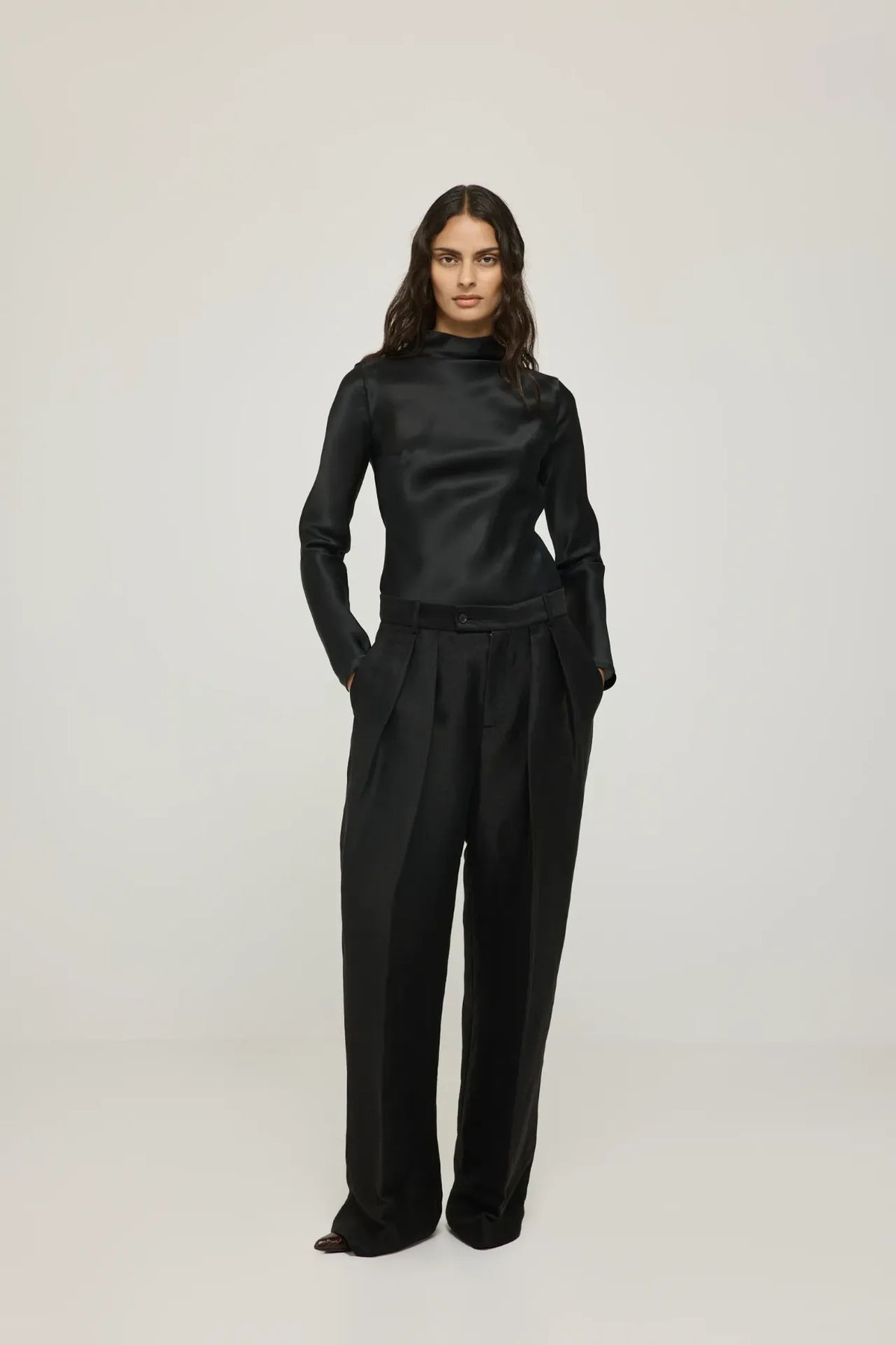 Ira trousers | Black - Linen viscose blend