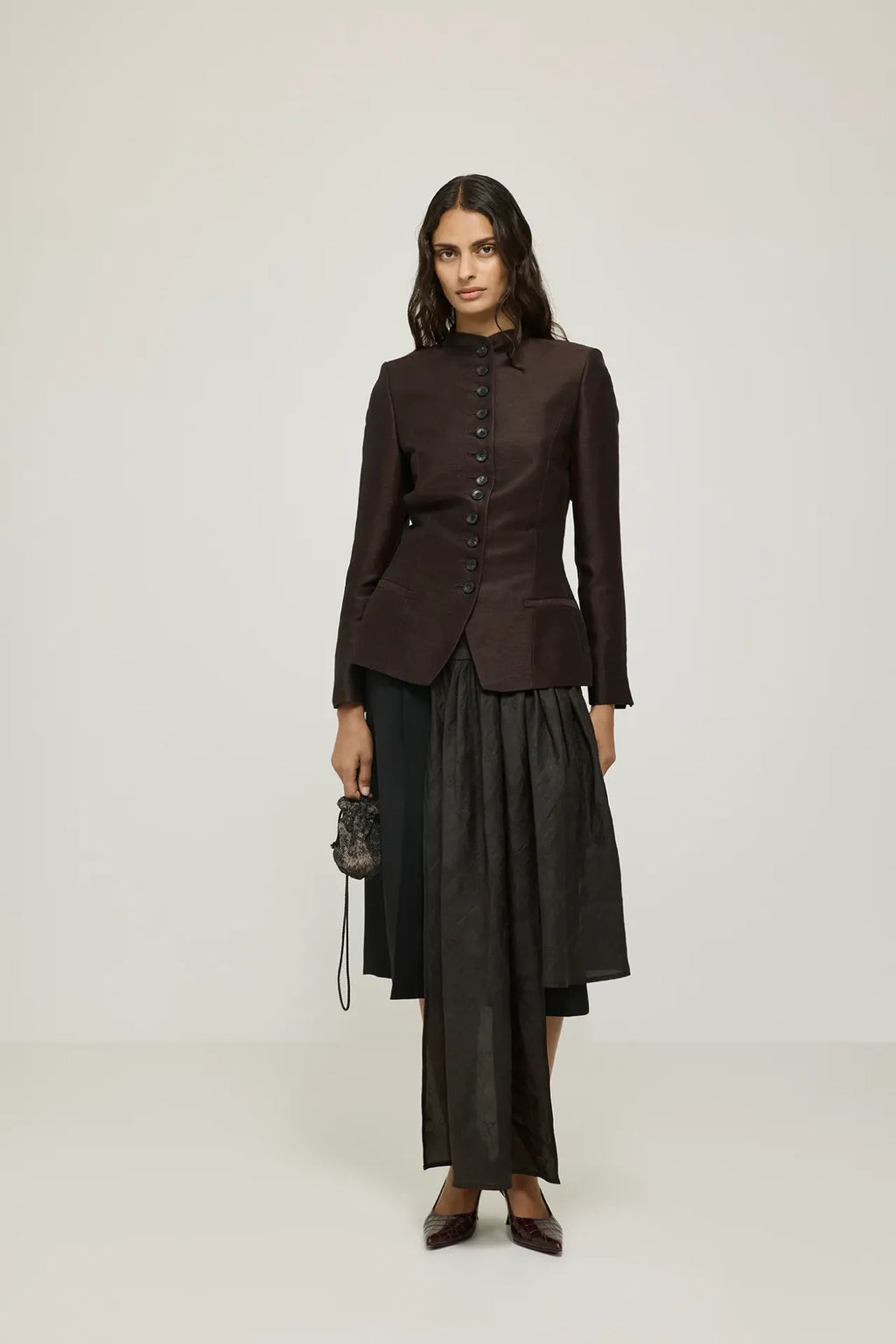 Margaret blazer | Brown - Linen viscose blend