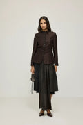 Margaret blazer | Brown - Linen viscose blend