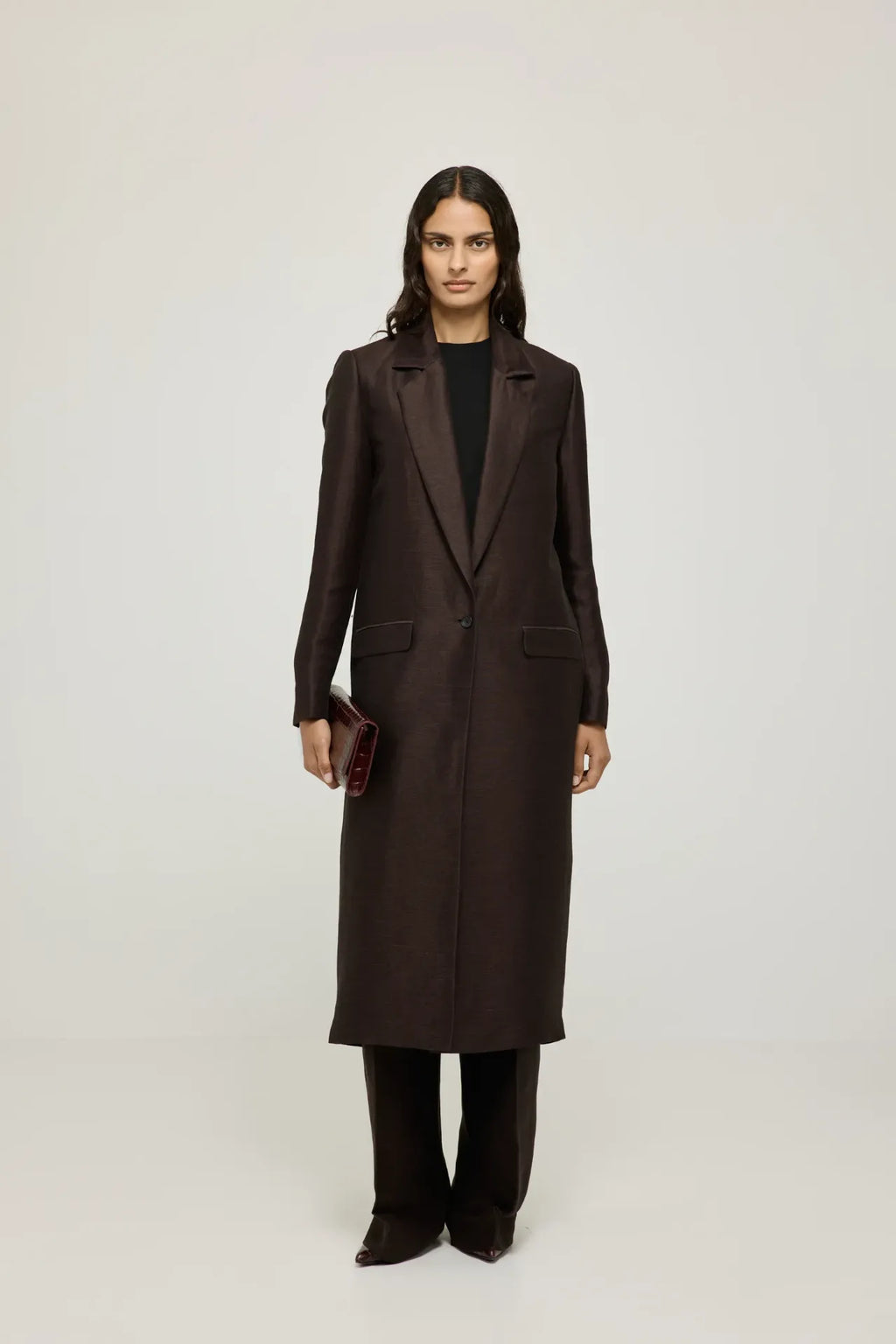 Brielle blazer | Brown - Linen viscose blend