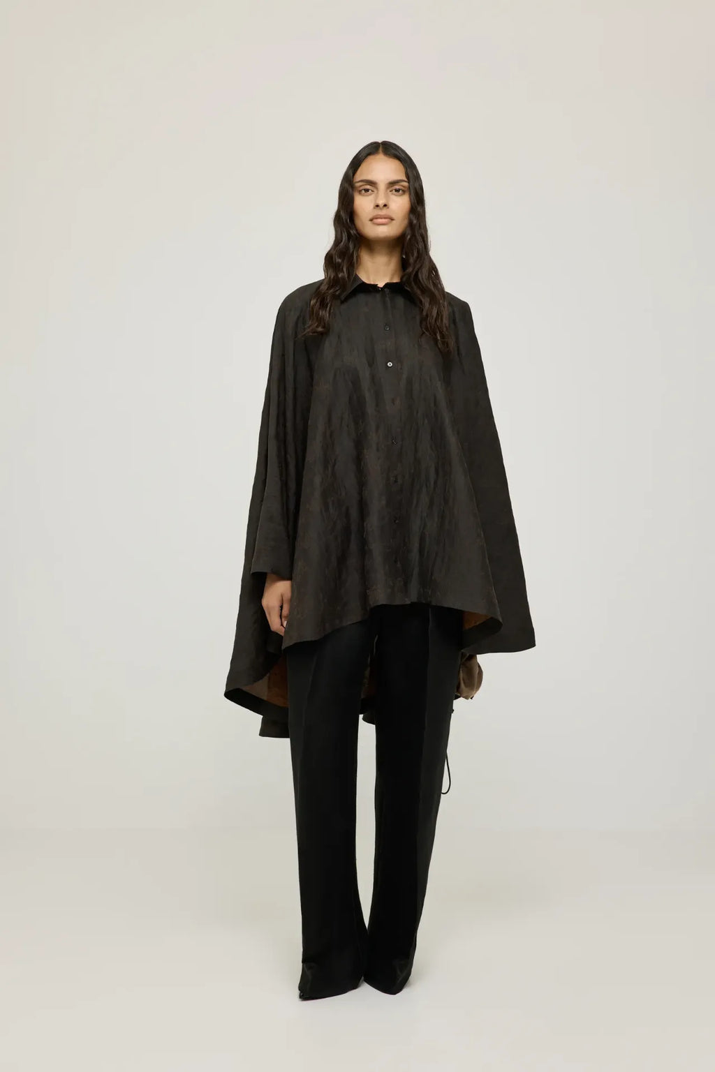 Satomi blouse | Black print - Mud silk