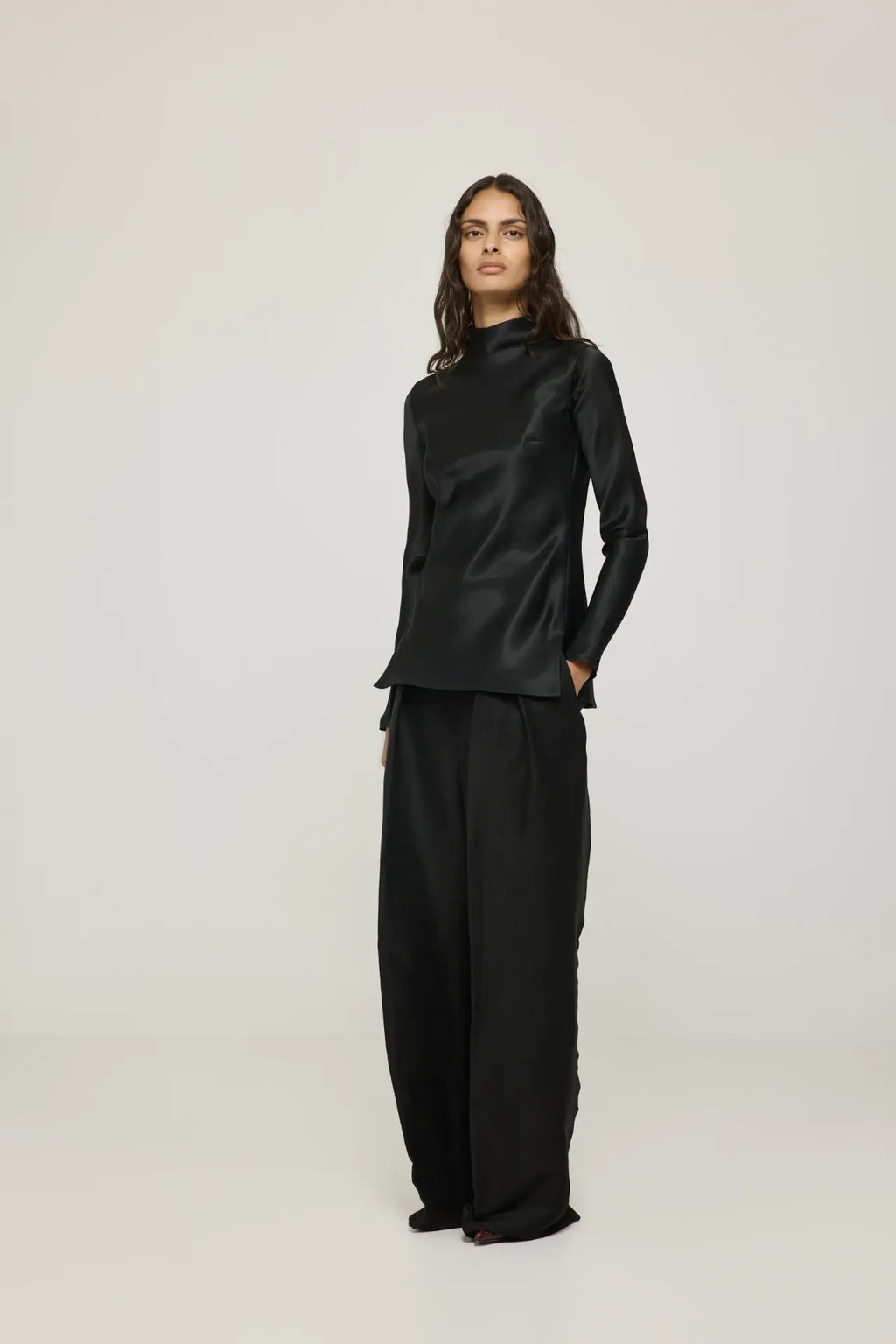 Genevieve top | Black - Organza silk