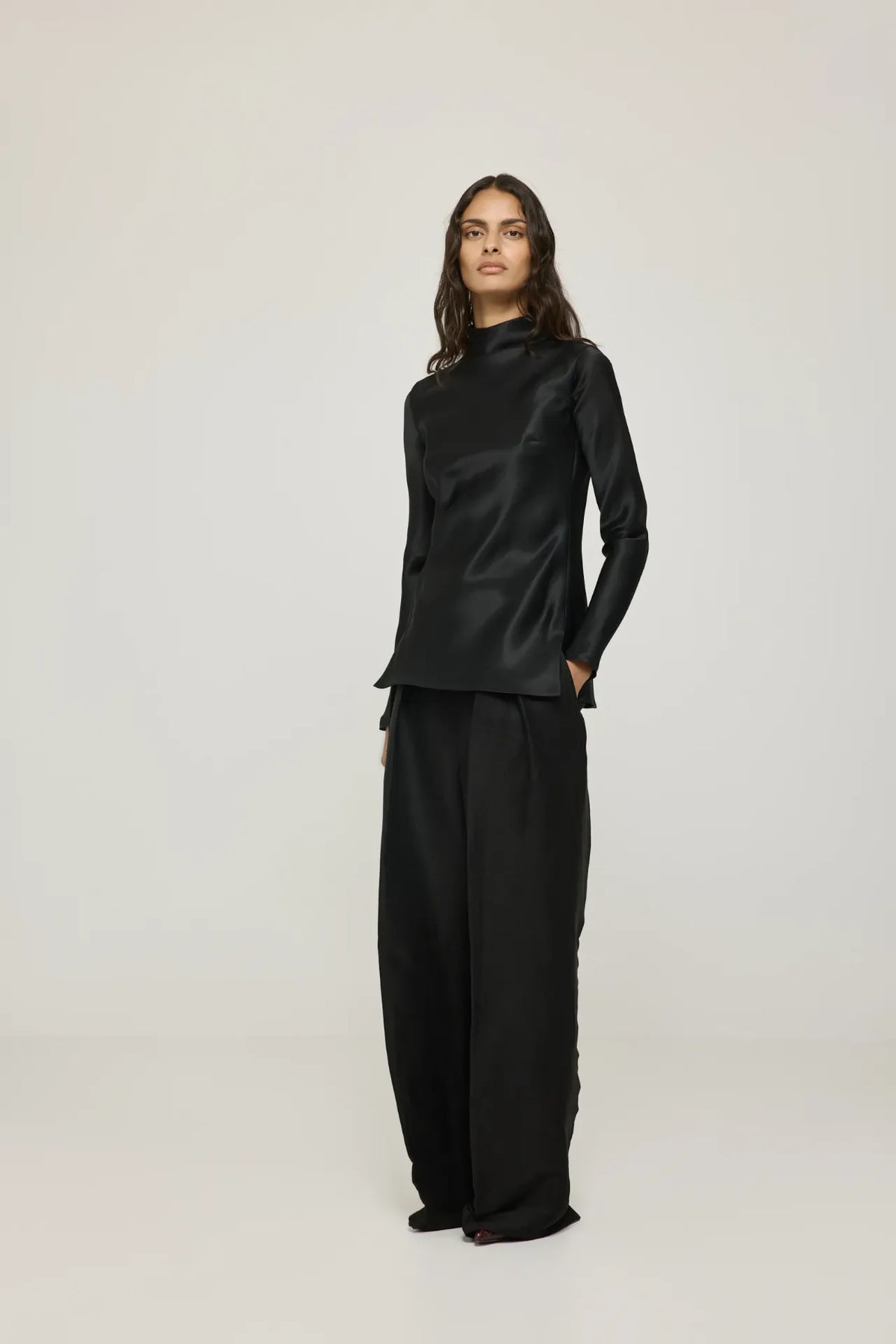 Genevieve top | Black - Organza silk