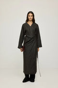 Haruna kimono dress | Black print - Mud silk