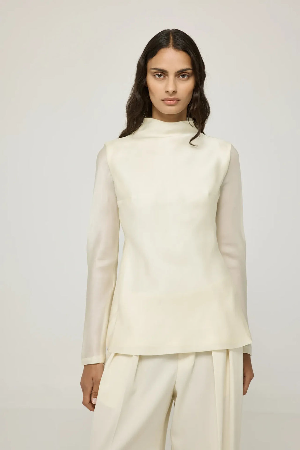 Genevieve top | Cream - Organza silk