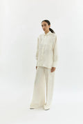 Asami trousers | Cream - Jacquard