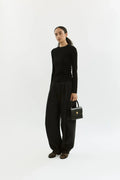 Athena trousers | Black - Cotton silk blend