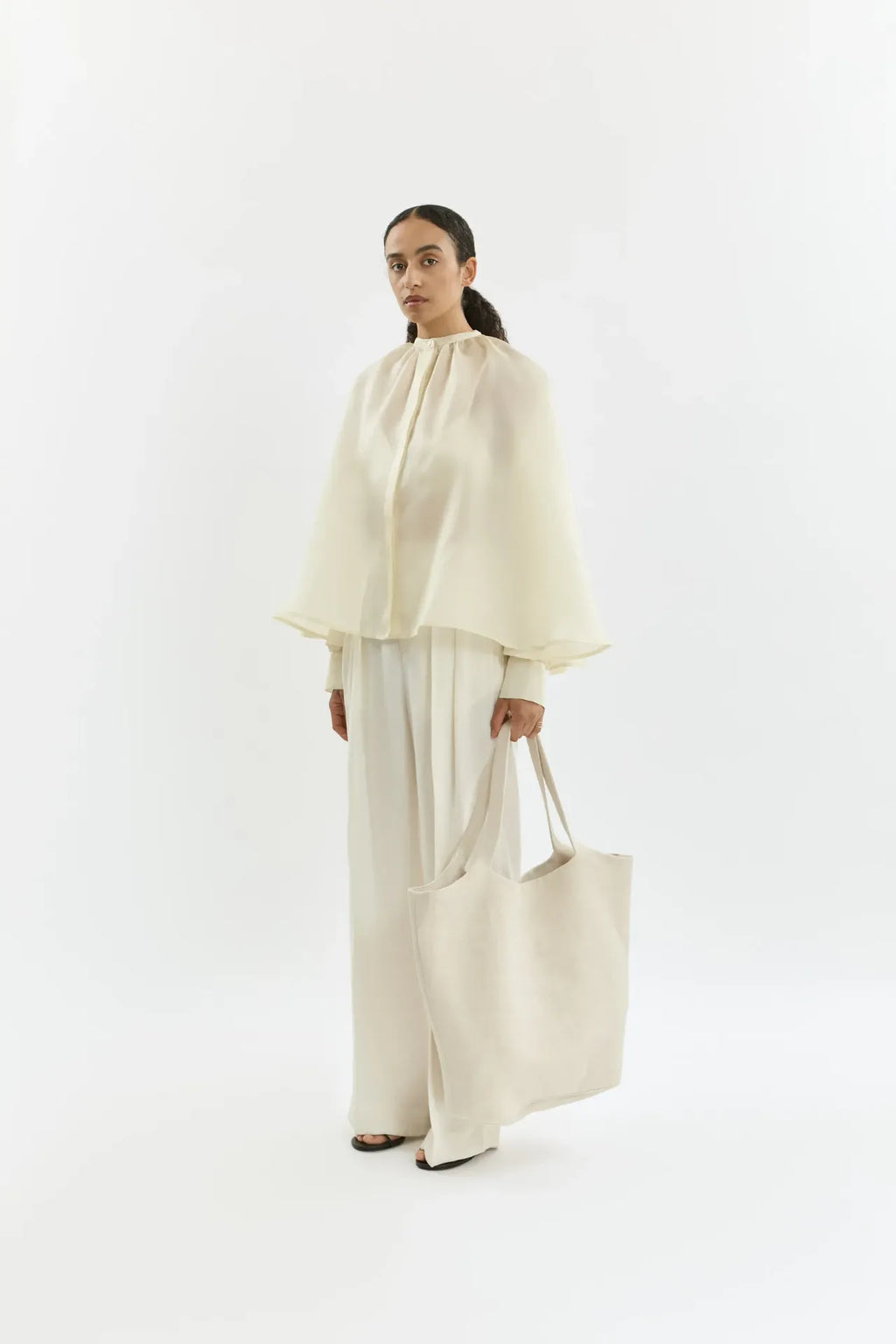 Bernadette blouse | Cream - Organza silk