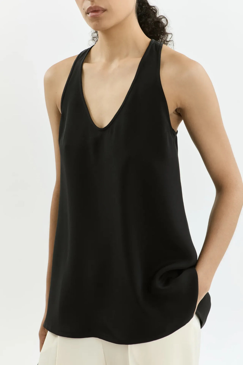 Elsie top | Black - Crepe silk