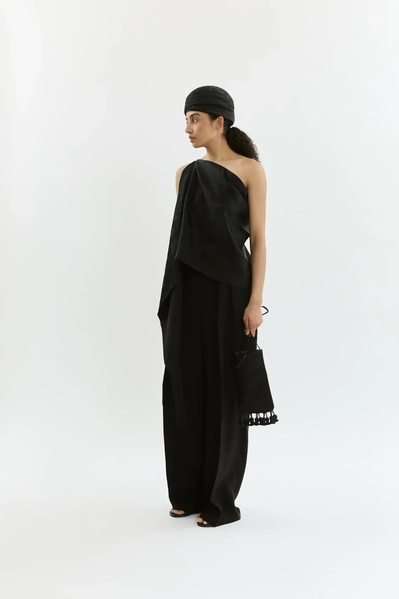 Macha double fringes | Black - Jacquard