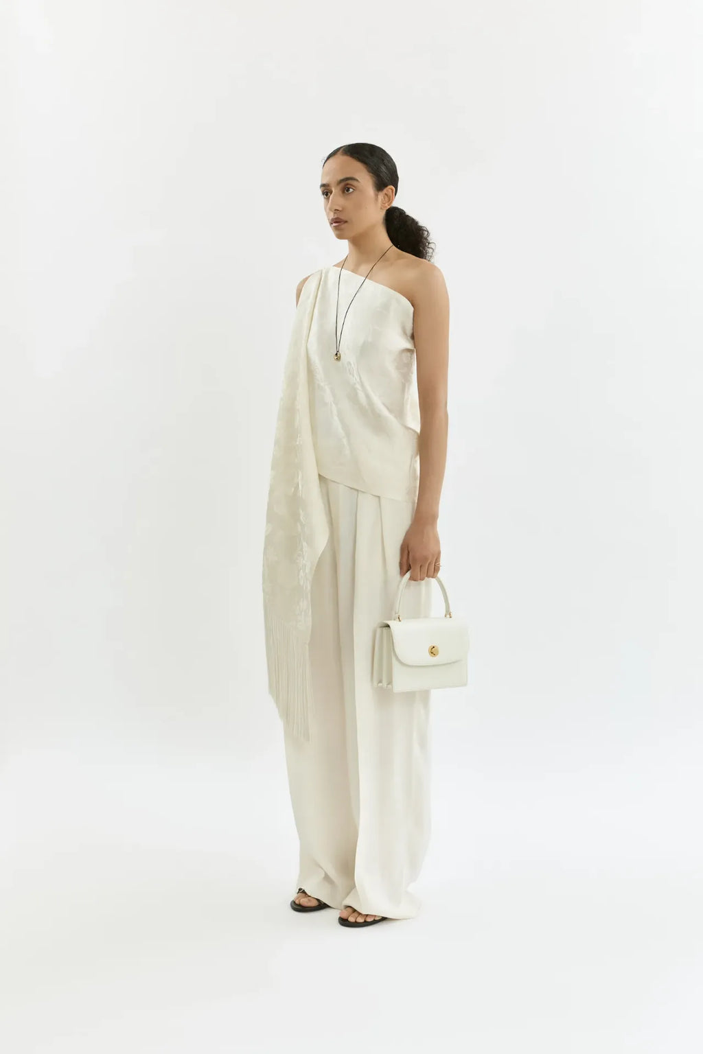 Macha double fringes | Cream - Jacquard