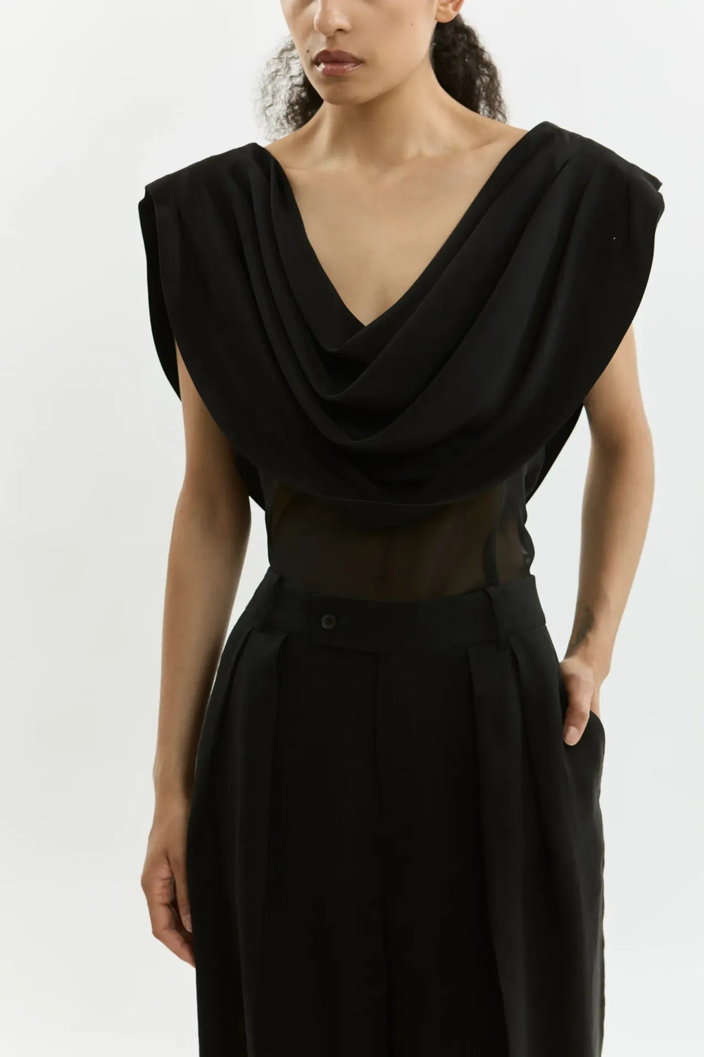Marcia top | Black - Crepe silk