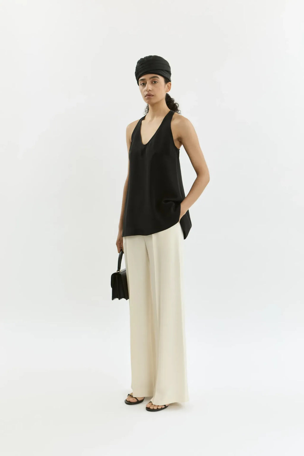 Asami trousers | Off white - Crepe silk