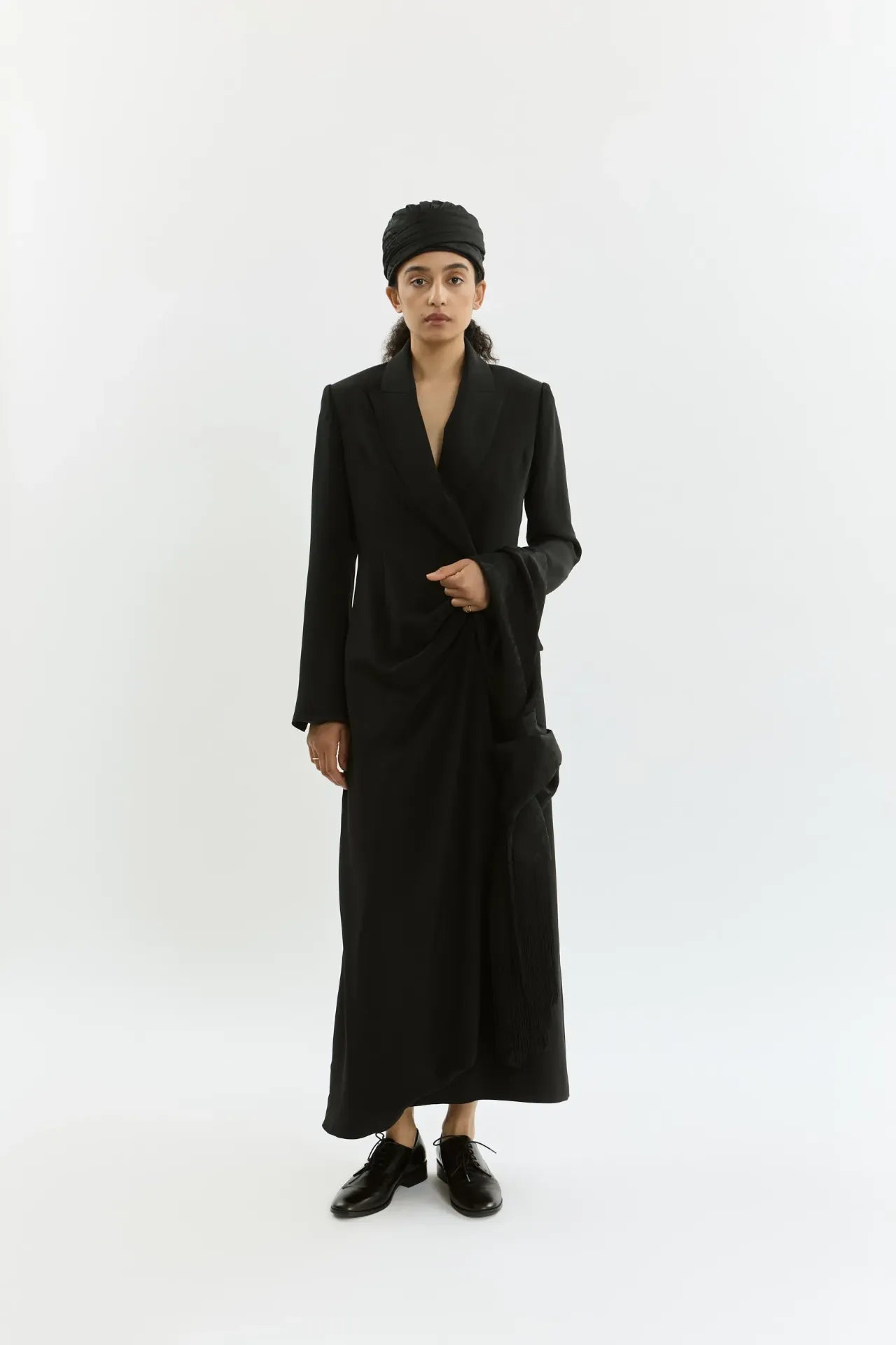 Rose blazer dress | Black - Crepe silk
