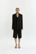Sasha blazer | Black - Linen silk blend