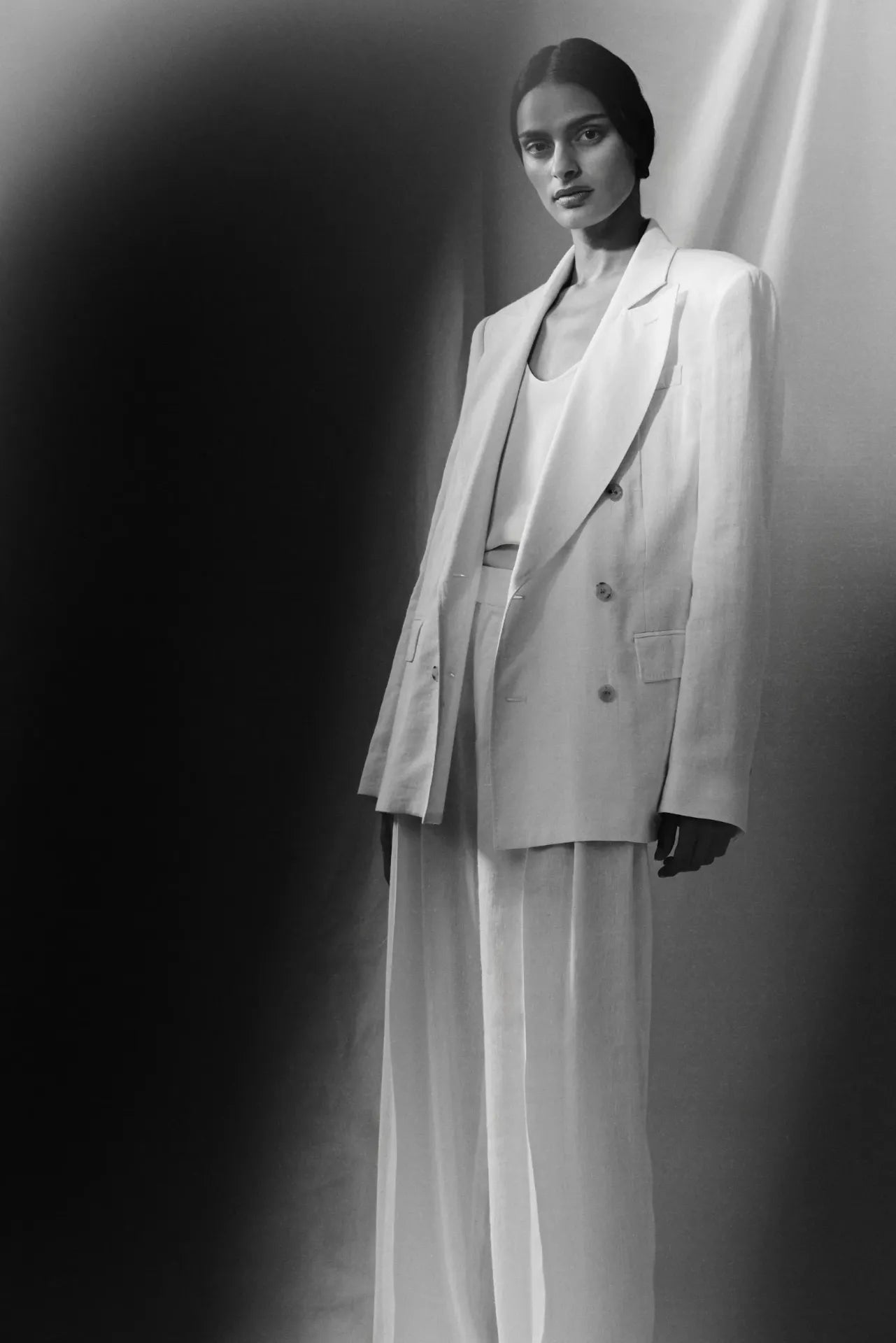Sasha blazer | Cream - Linen silk blend