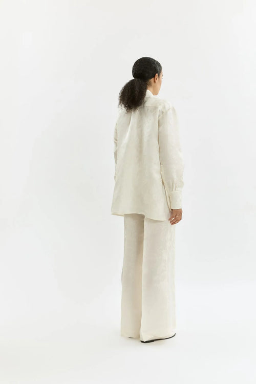 Asami trousers | Cream - Viscose silk blend