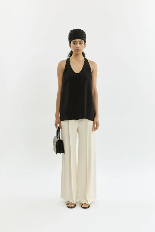 Asami trousers | Off white - Crepe silk