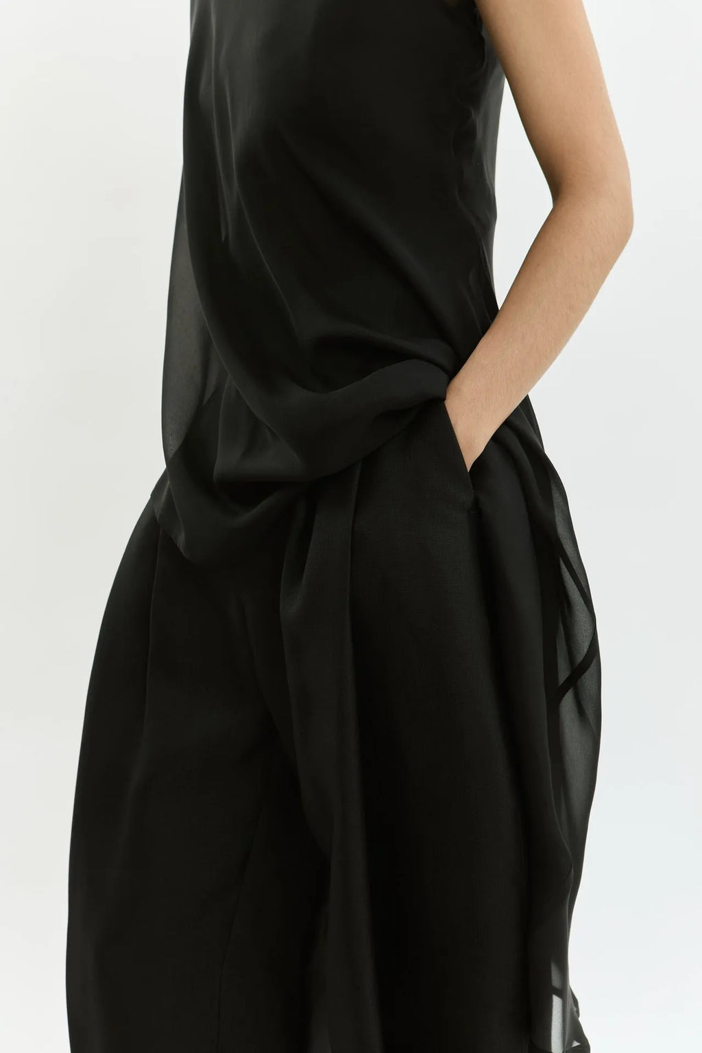 Athena trousers | Black - Cotton silk blend