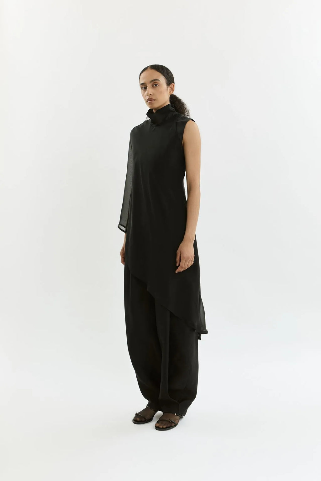 Athena trousers | Black - Cotton silk blend