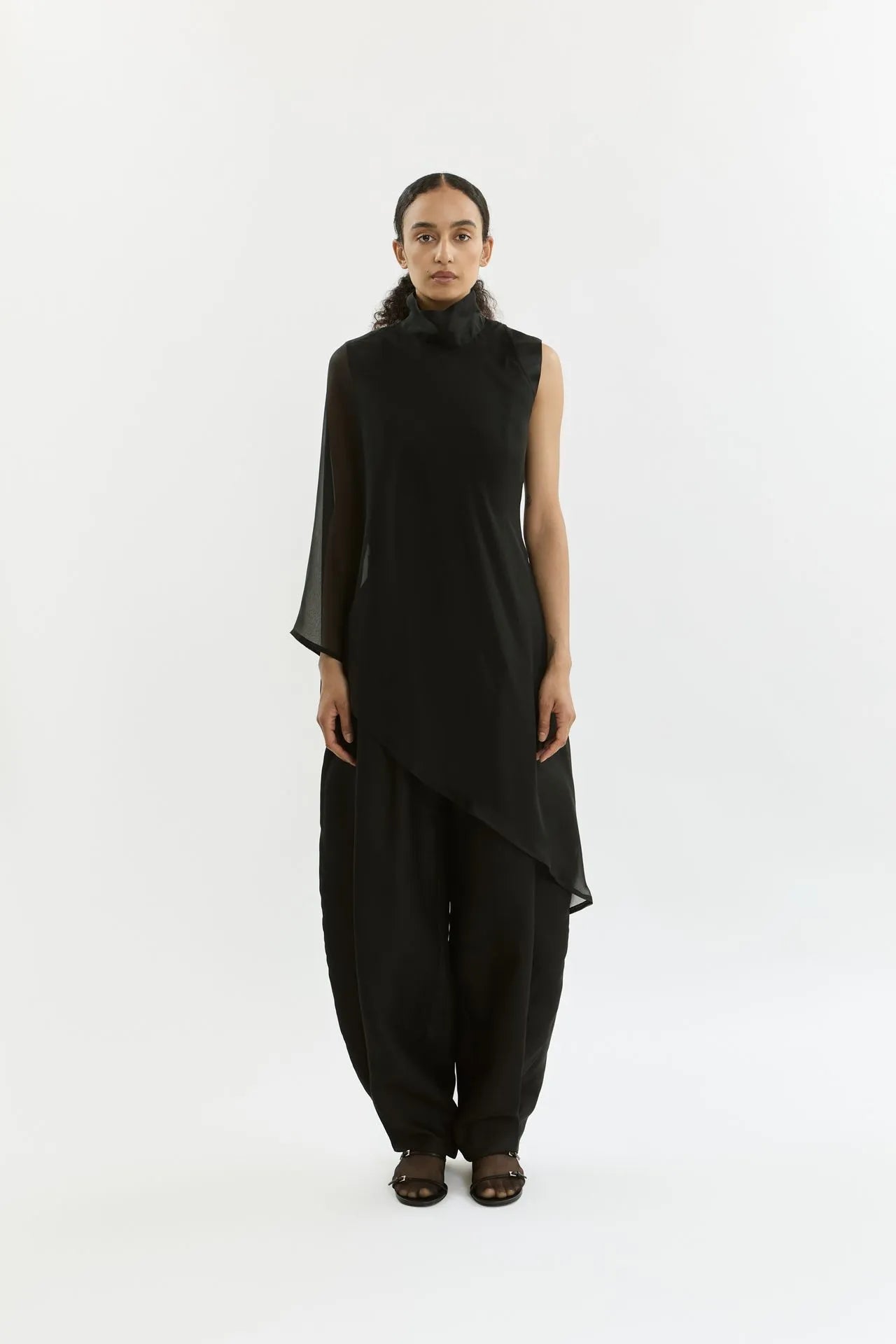 Athena trousers | Black - Cotton silk blend