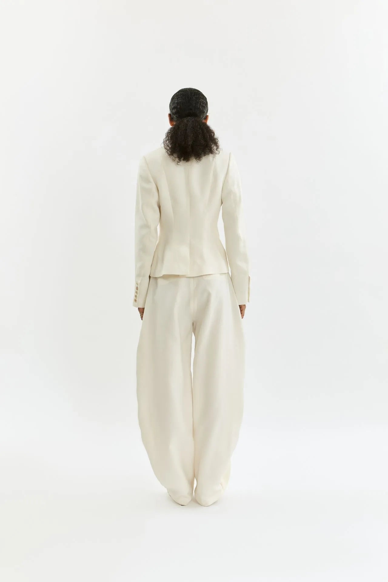 Athena trousers | Cream - Cotton silk blend