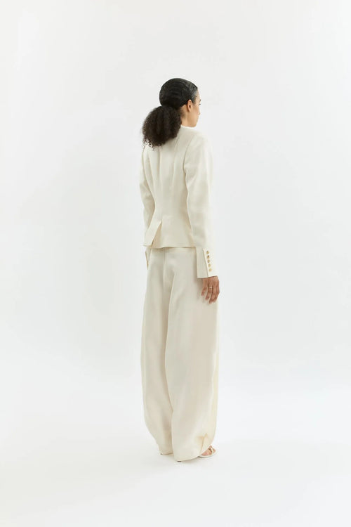 Athena trousers | Cream - Cotton silk blend